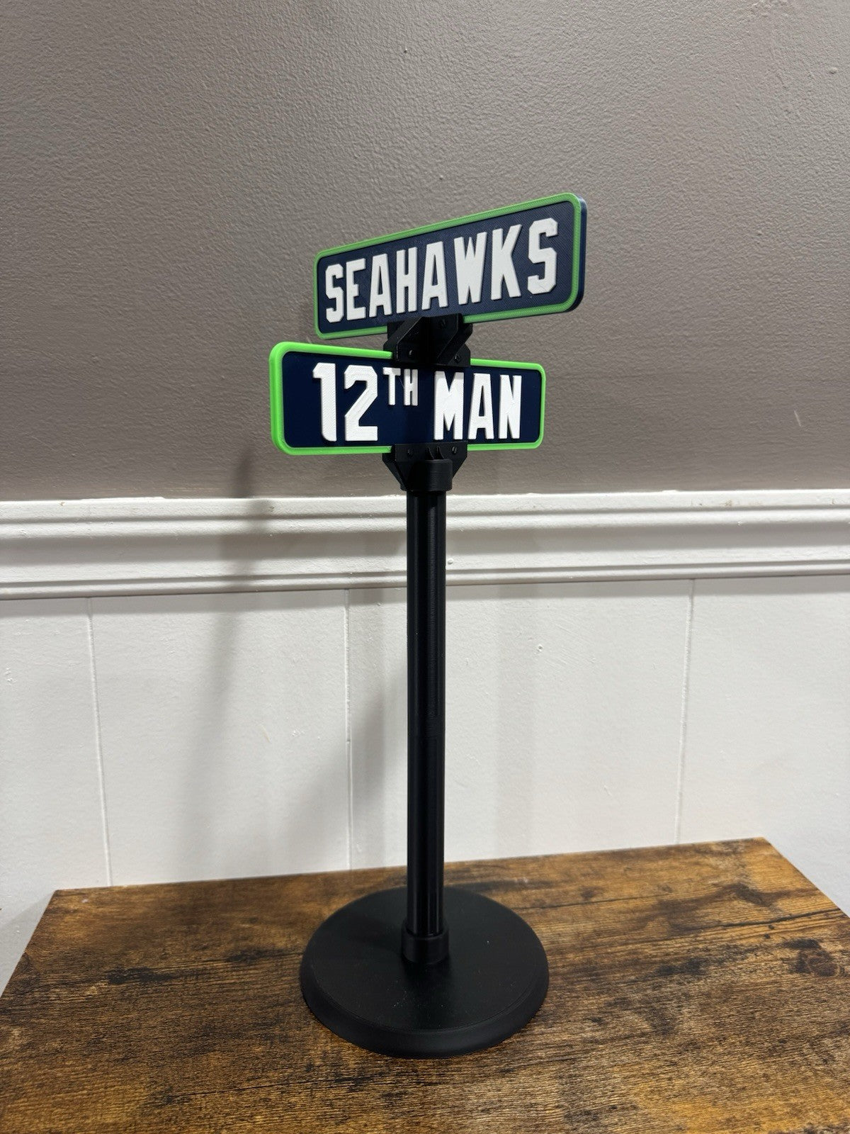 Seattle Seahawks Street Sign 12 Man Cave Memorabilia Office Desk Decor Fan Gift