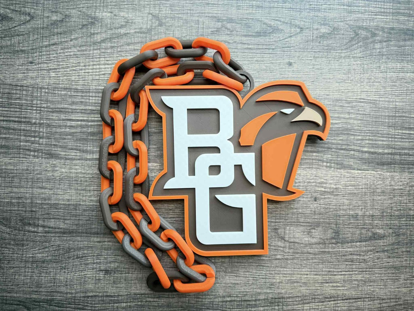 Bowling Green Falcons Logo Oversized Necklace, Pendant Chain