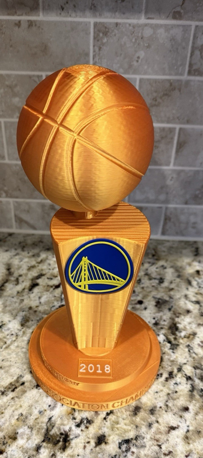 2018 Golden State Warriors NBA CHAMPION TROPHY gold Larry O'Brien 10 inches