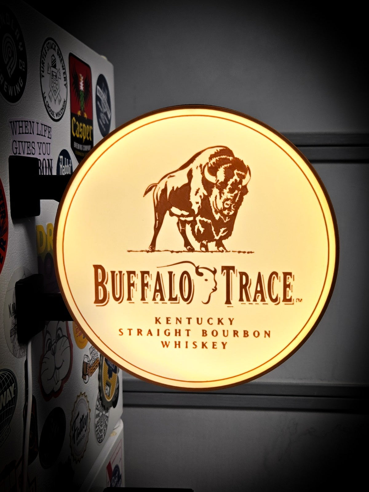 BUFFALO TRACE 12 Inch Light Box LED Sign 3D Printed Wall Decor Man Cave Garage