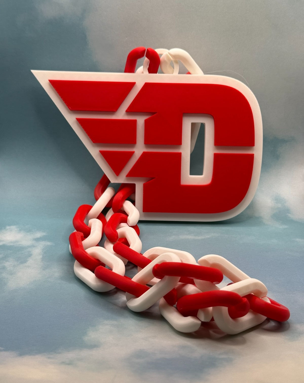 Dayton Flyers Oversized Necklace, Turnover Hype Chain Handmade 3D Printed