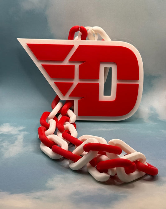 Dayton Flyers Oversized Necklace, Turnover Hype Chain Handmade 3D Printed