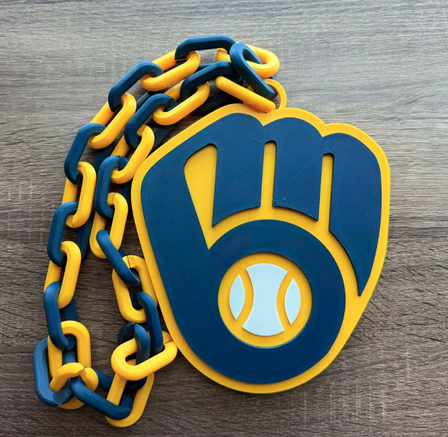 Milwaukee Brewers 3D Printed Sports Chain, Necklace