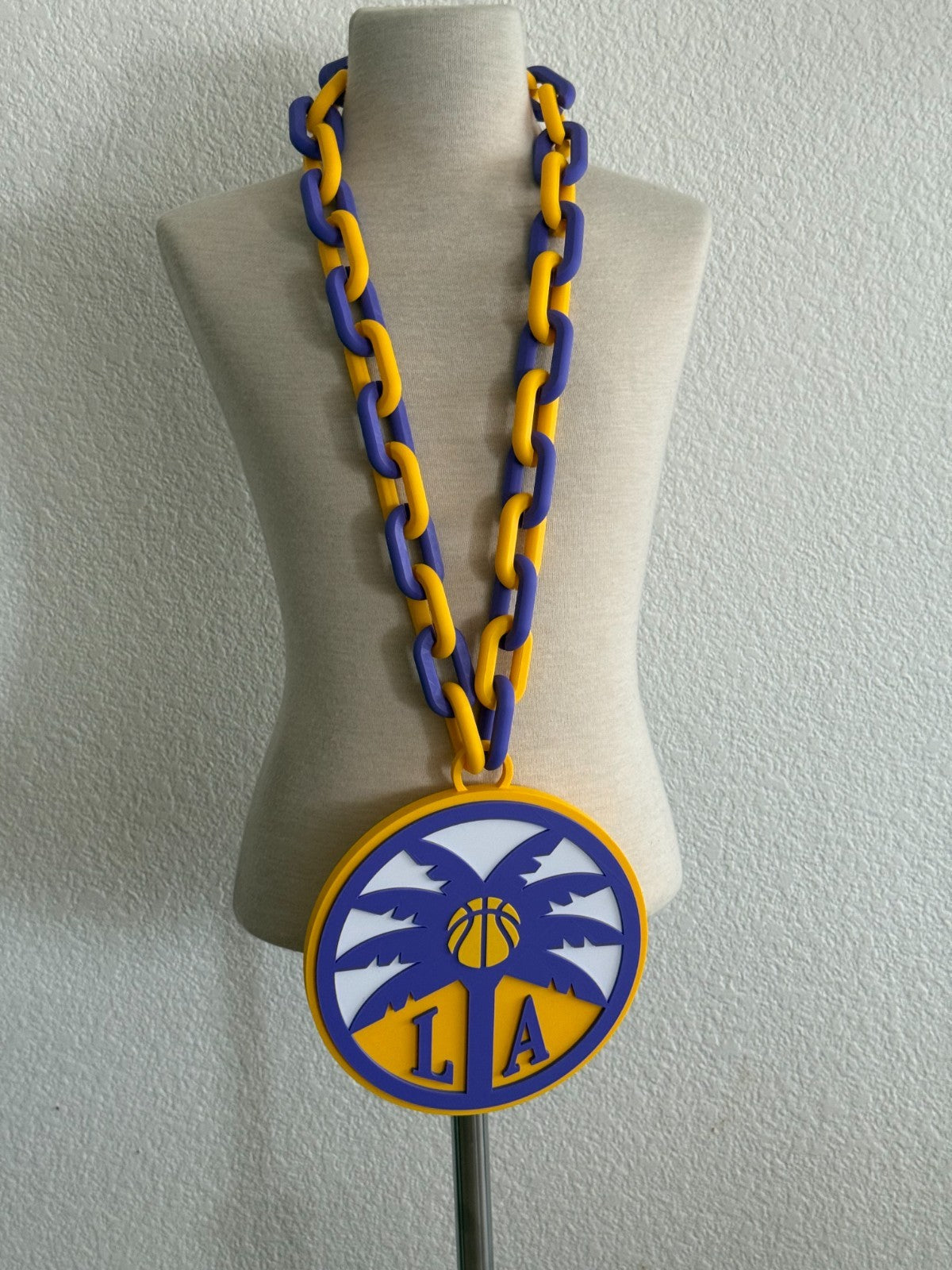 Los Angeles Sparks Oversized Necklace Hype Turnover Chain WNBA HandMade 3D Print