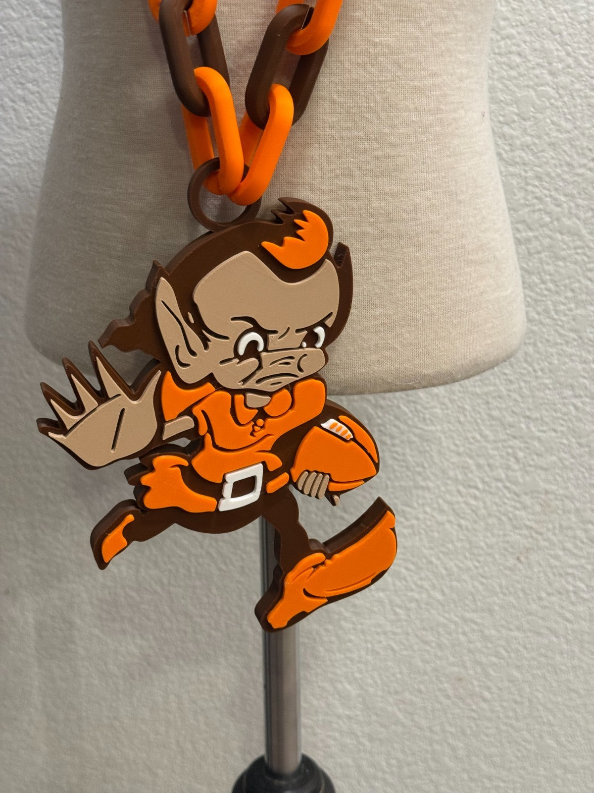 Cleveland Browns Brownie Oversized Necklace Fan Hype Chain Handmade