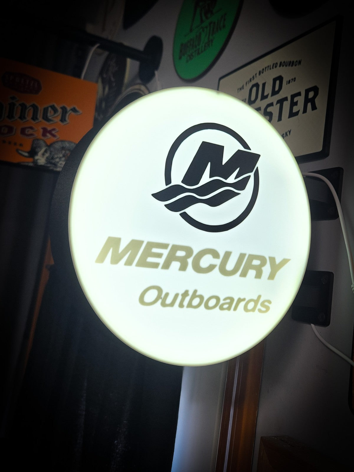 MERCURY Outboards New 12 Inch Light Box LED Sign 3D Printed Wall Decor Man Cave