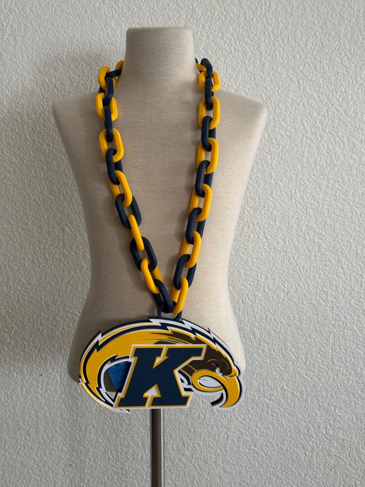 Kent State Golden Flashes Hype Logo Oversized Necklace Chain HandMade 3D Printed