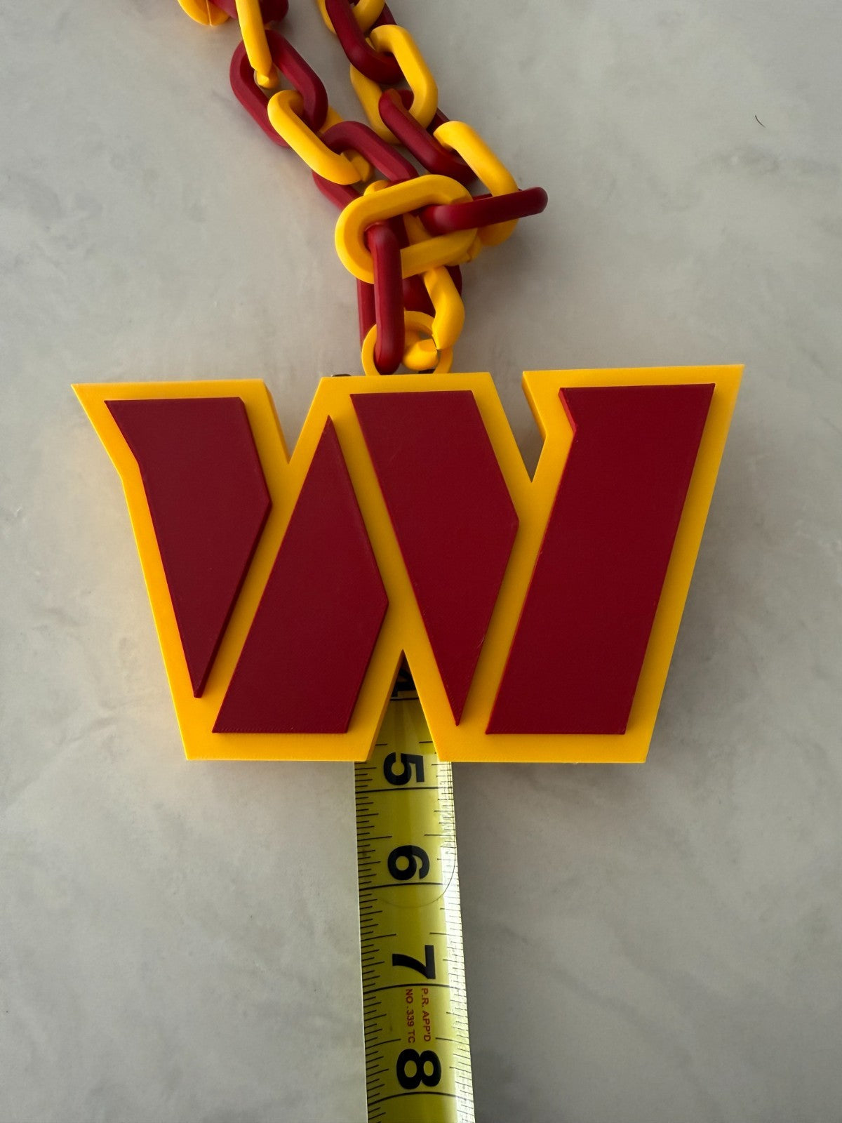 Washington Commanders Oversized Turnover Chain Necklace Pendant Handmade
