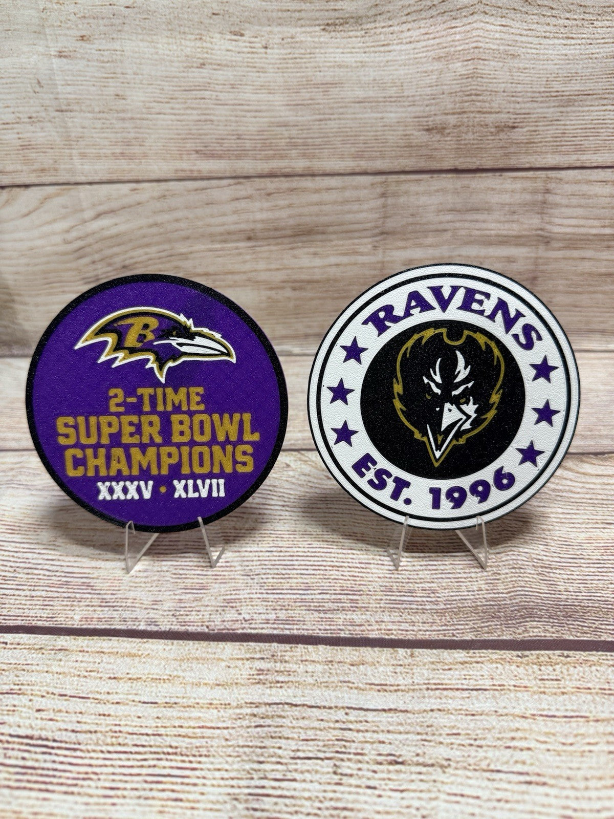 Baltimore Ravens Custom Drink Coasters Set Of 4 With Holder
