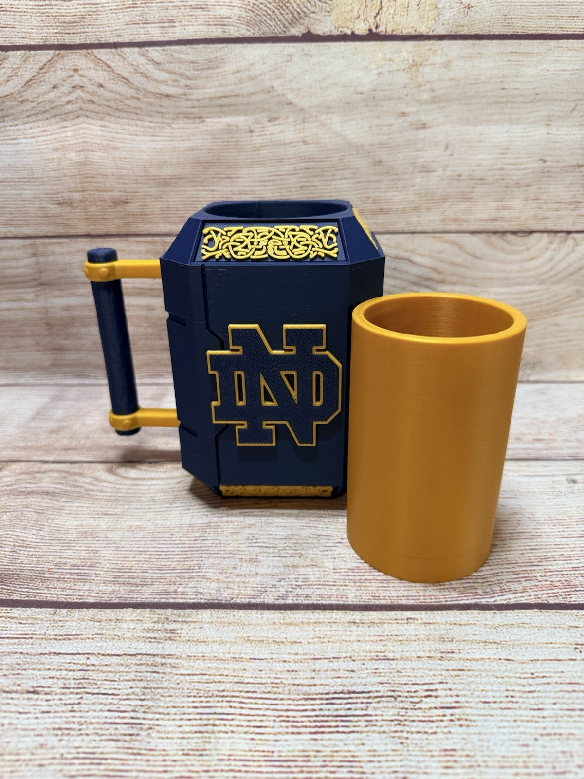 Notre Dame Fighting Irish Custom Mjolnir Themed Drink Koozie 3d Printed