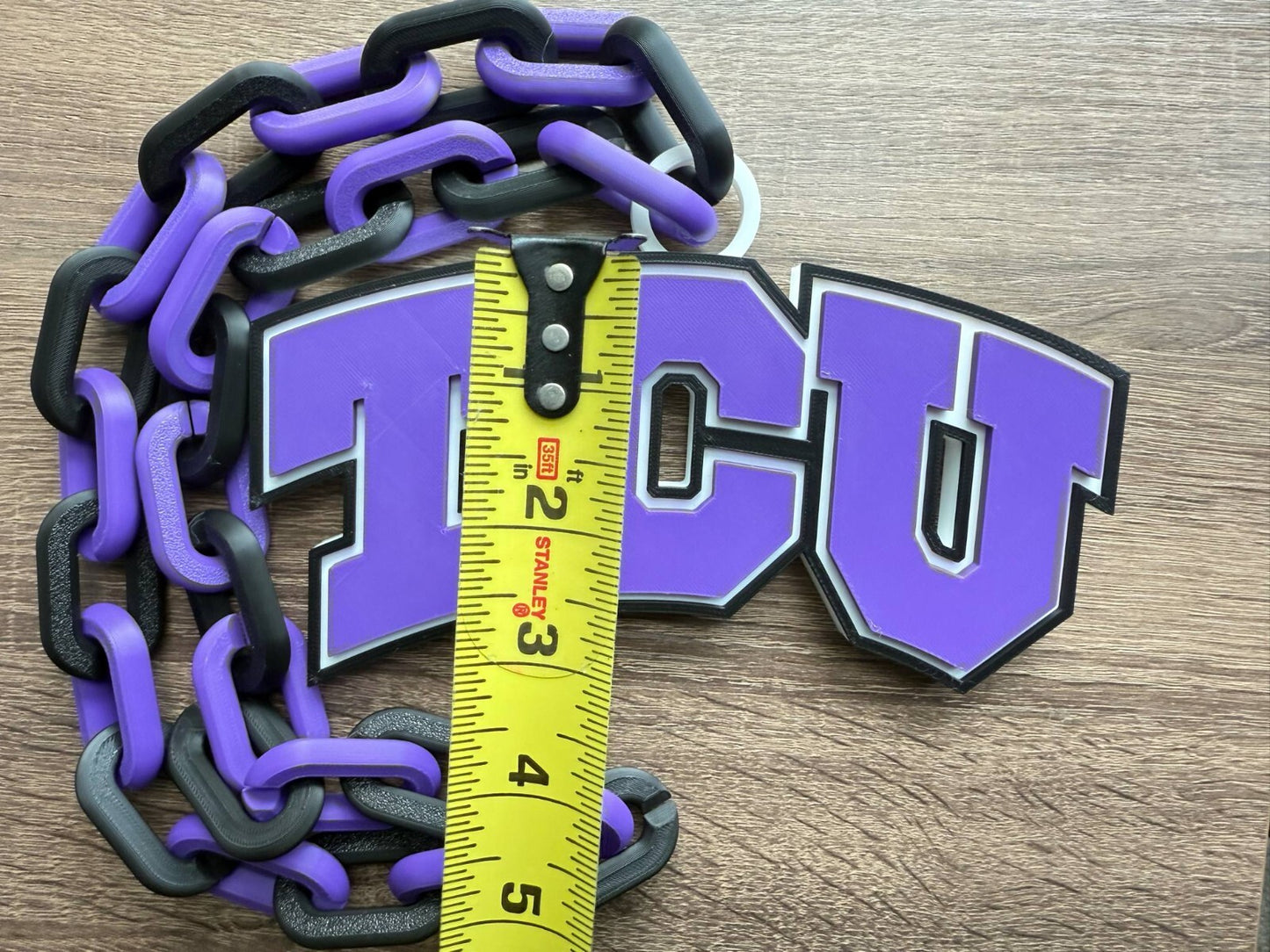 TCU Horned Frogs Oversized Necklace, Pendant Chain