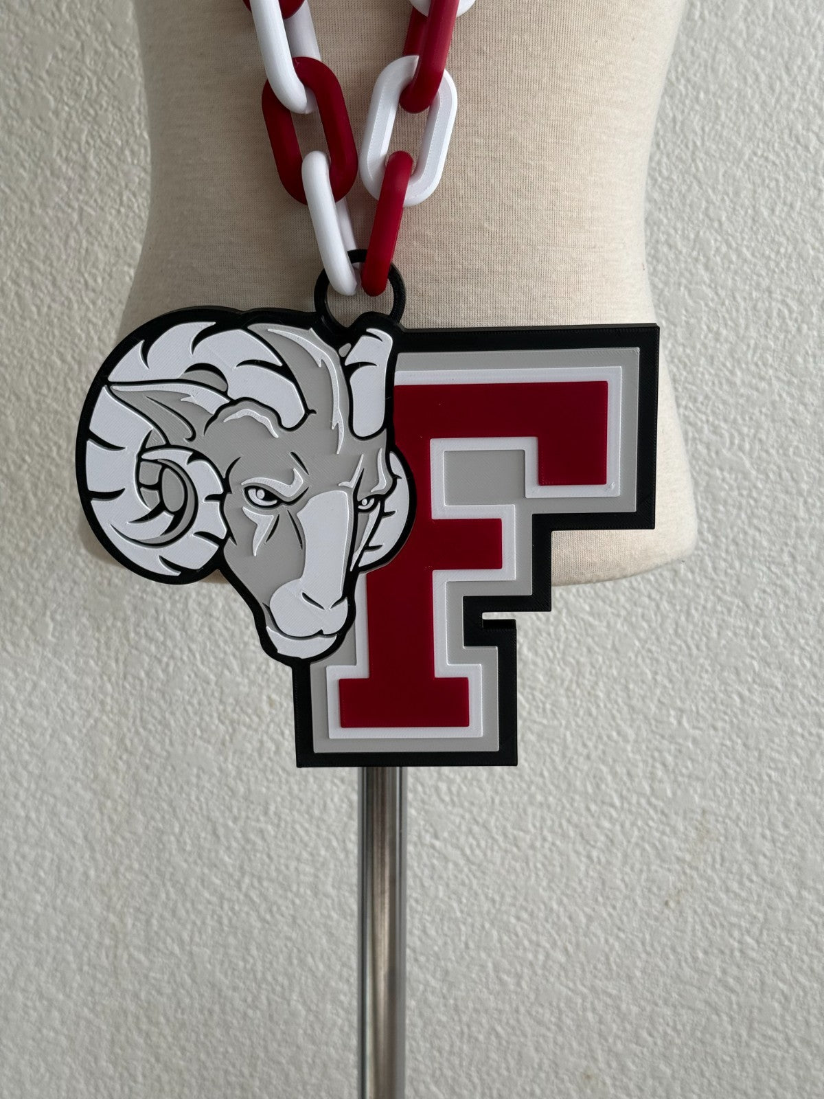 Fordham Rams Oversized Logo Necklace, Hype Turnover Chain HandMade 3D Printed