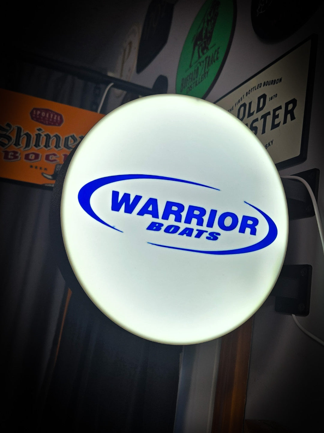 WARRIOR BOATS 12 Inch Light Box LED Sign 3D Printed Wall Decor Man Cave Garage