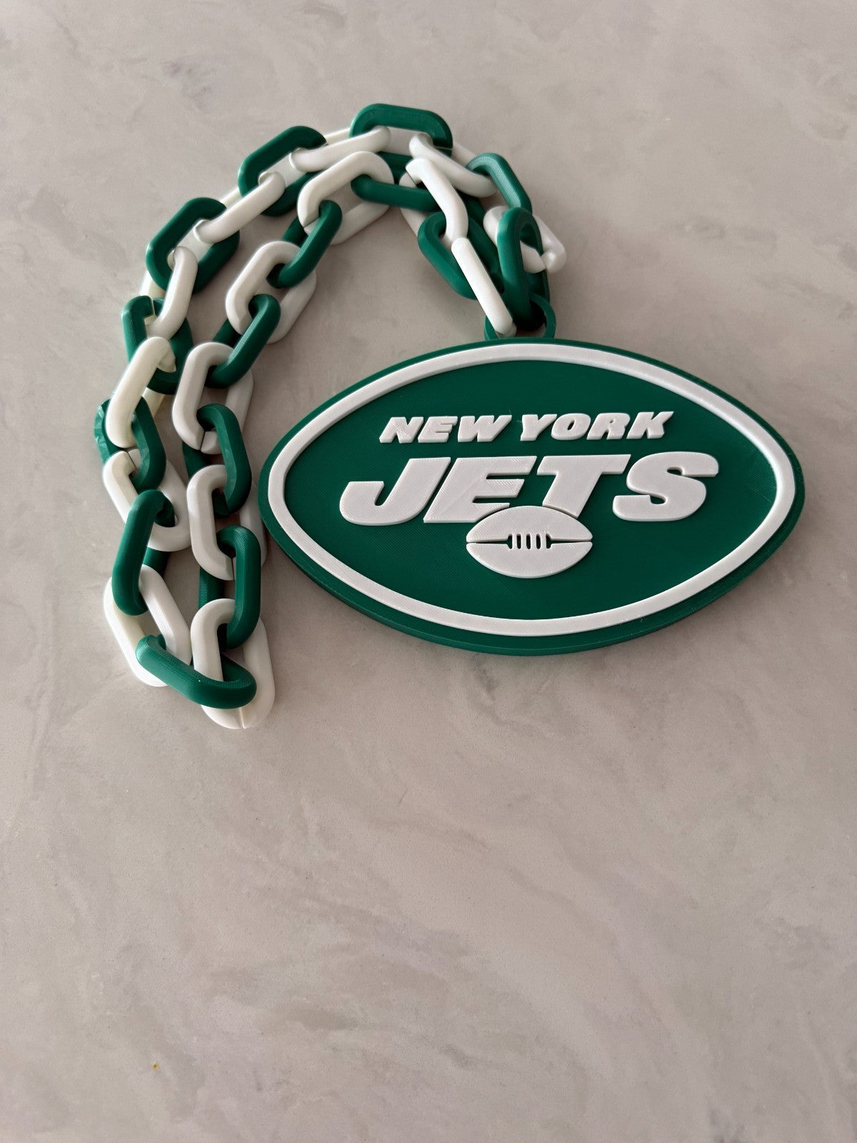 New York Jets Oversized Logo Necklace, Pendant Handmade 3D Printed