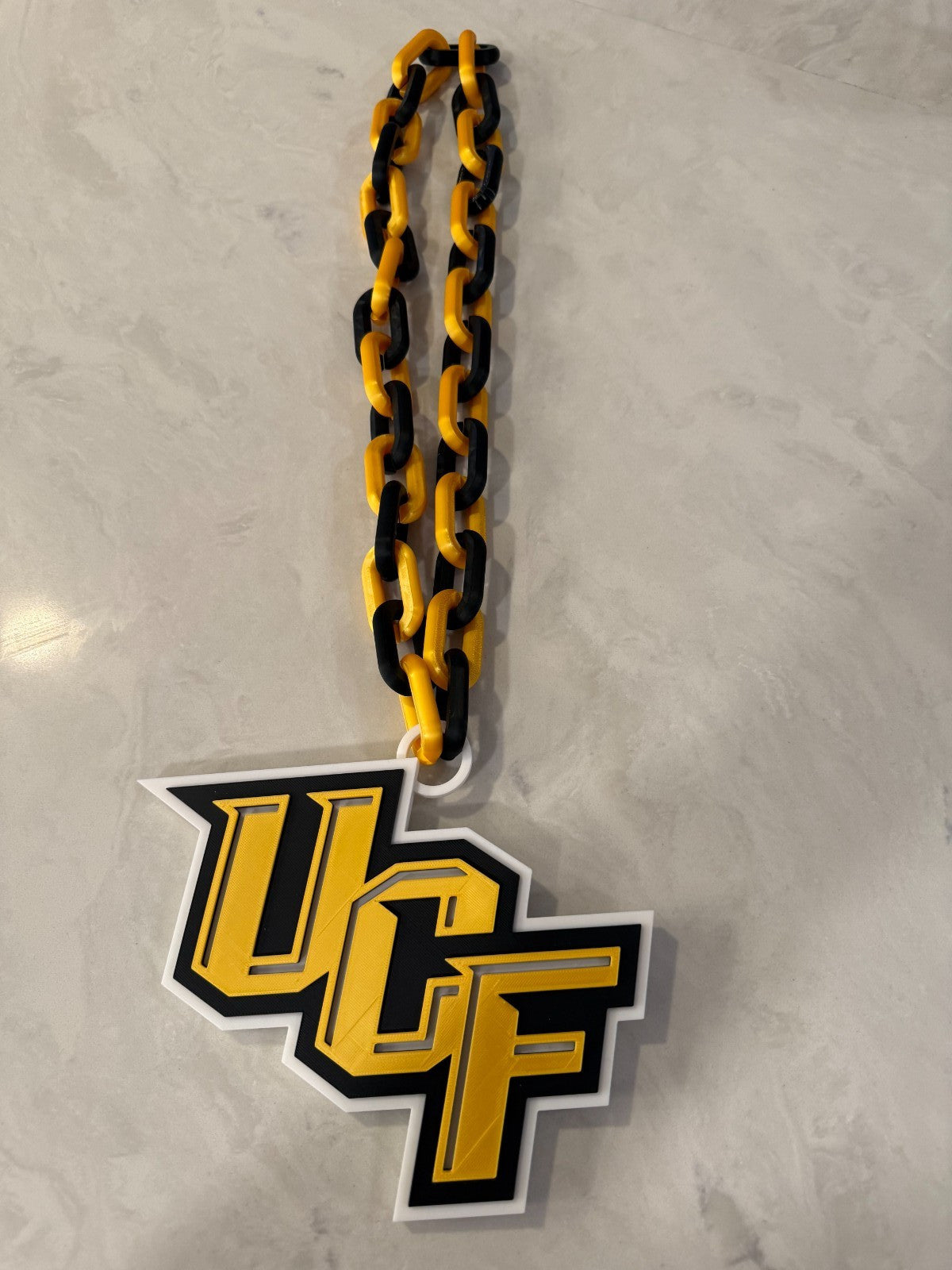 UCF Knights Fan Chain Necklace 3D Printed NCAA Big Logo Turnover Chain Black Go