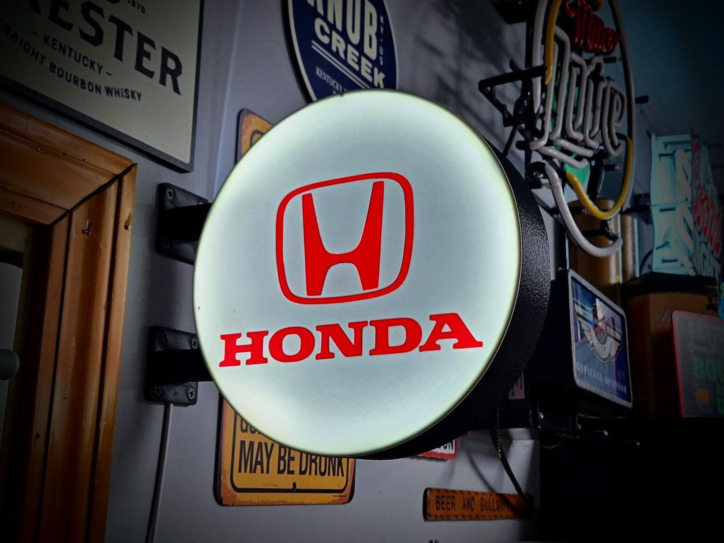 HONDA AUTO 12 Inch Light Box LED Sign 3D Printed Wall Decor Man Cave Garage