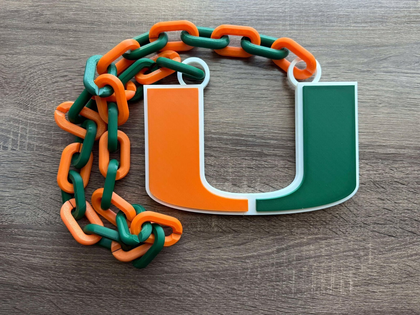 Miami Hurricanes Oversized Necklace, Hype Chain [Made To Order]