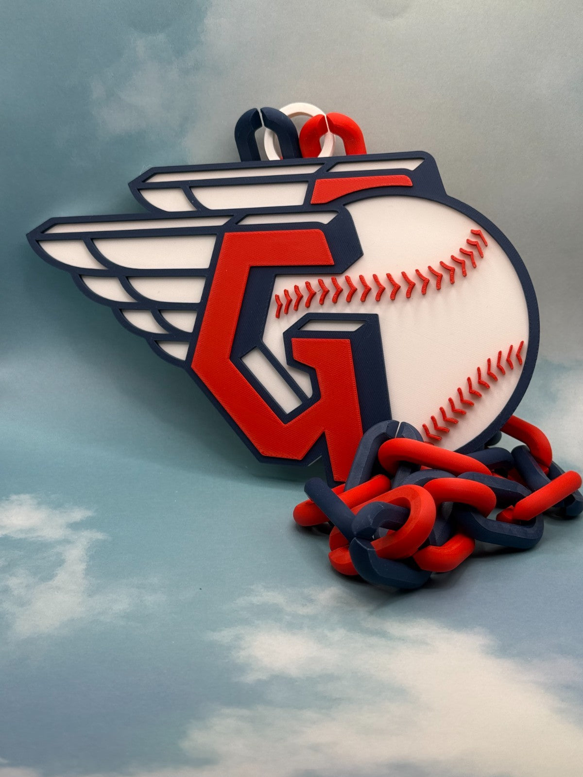 Cleveland Guardians Oversized Logo Necklace Fan Chain