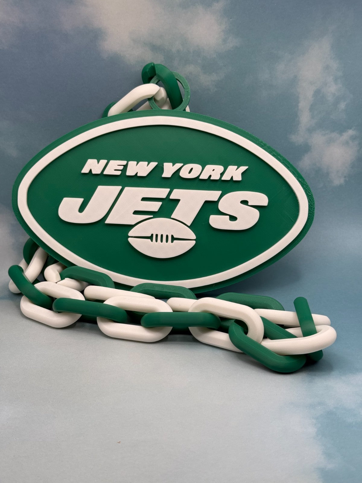 New York Jets Oversized Logo Necklace, Pendant Handmade 3D Printed