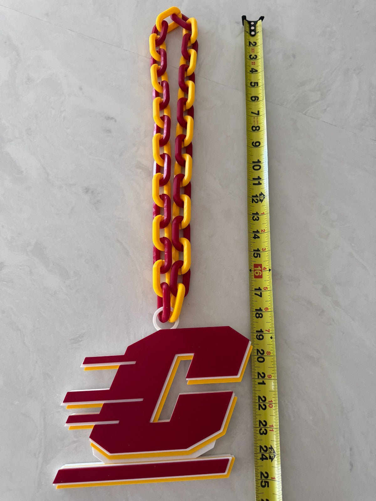 Central Michigan Chippewas Logo Oversized Necklace, Pendant Chain"Anishinaabeg,"