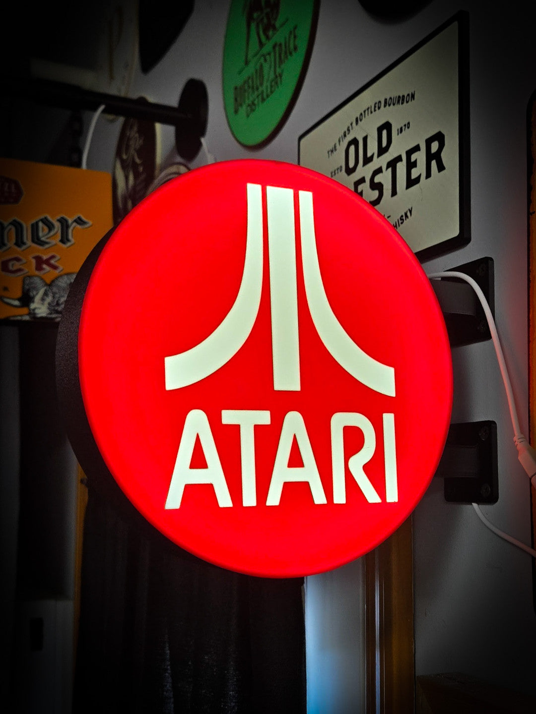 ATARI 12 Inch Light Box LED Sign 3D Printed Wall Decor Man Cave Garage