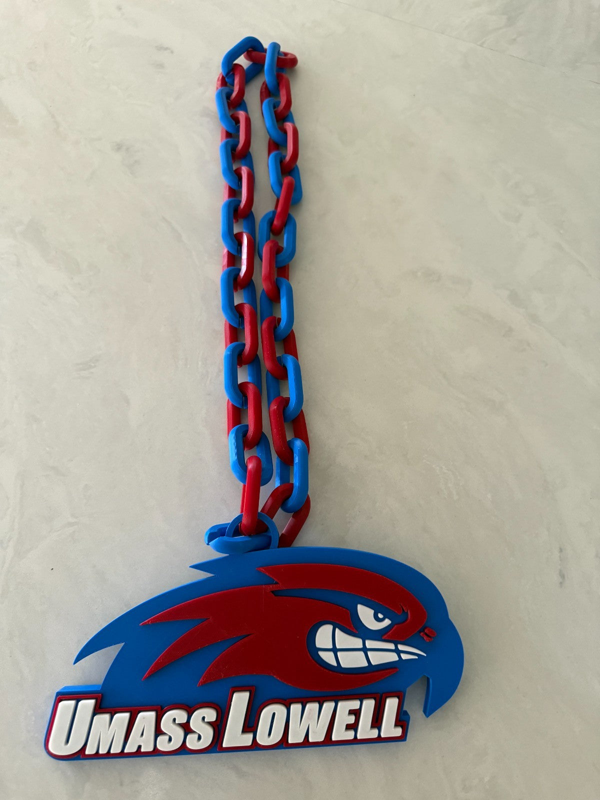 UMass Lowell River Hawks Oversized Necklace, Hype Chain Handmade 3D Printed