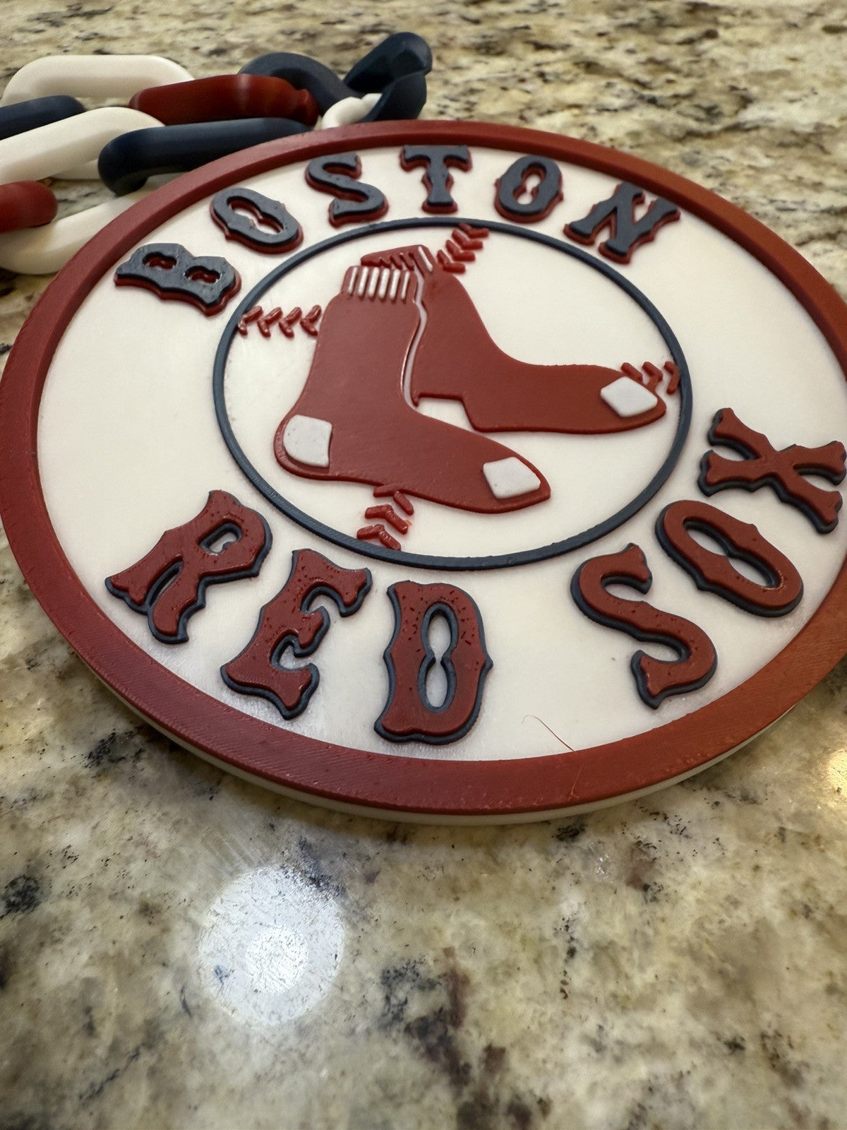 Boston Red sox hype chain. 3d printed. MLB baseball. Pla plastic.
