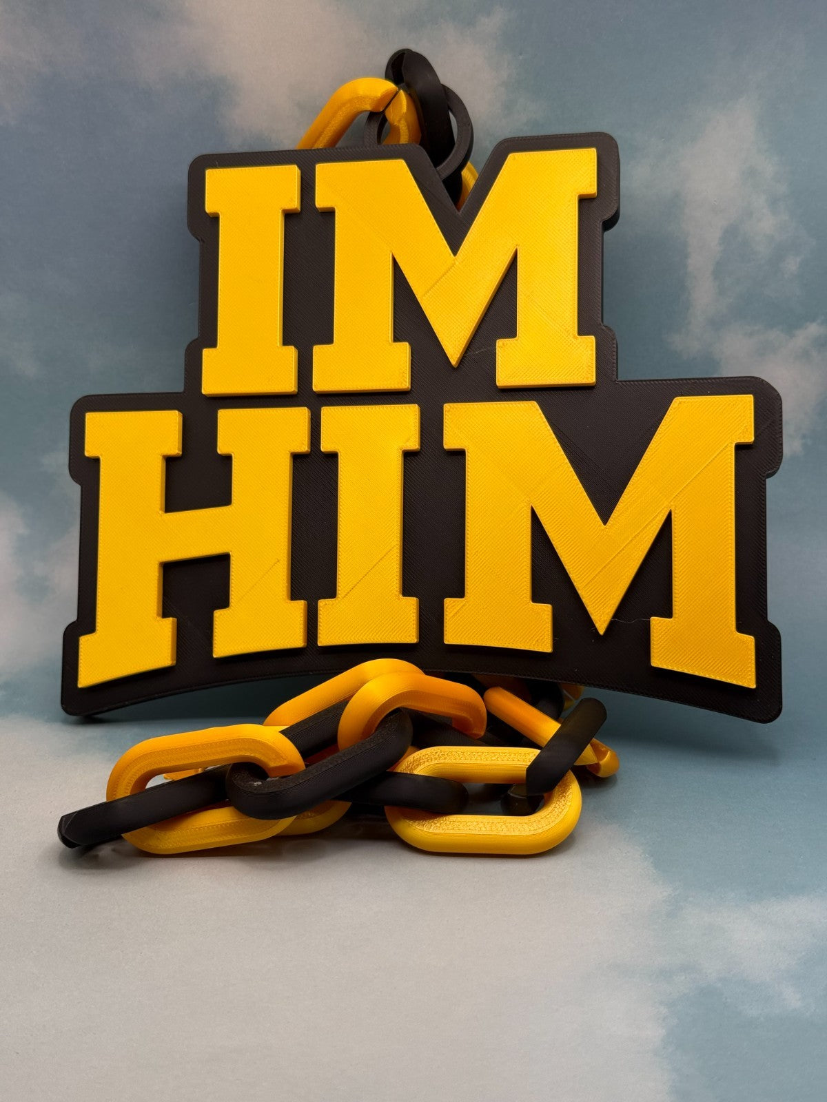 I'm Him Logo Oversized Necklace Hype Chain Handmade 3D Printed