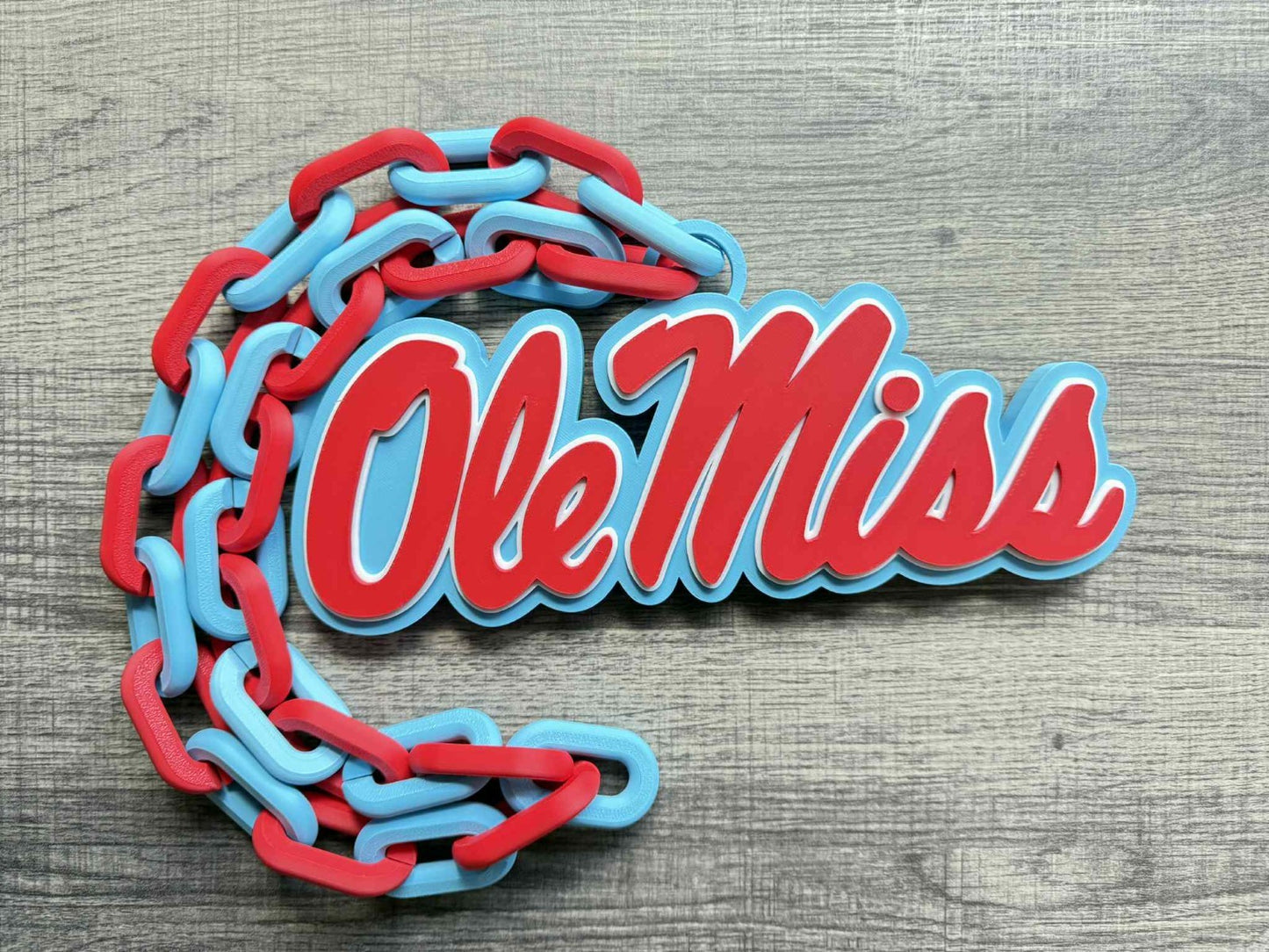 Ole Miss Rebels Logo Oversized Necklace, Hype Chain [Made To Order]