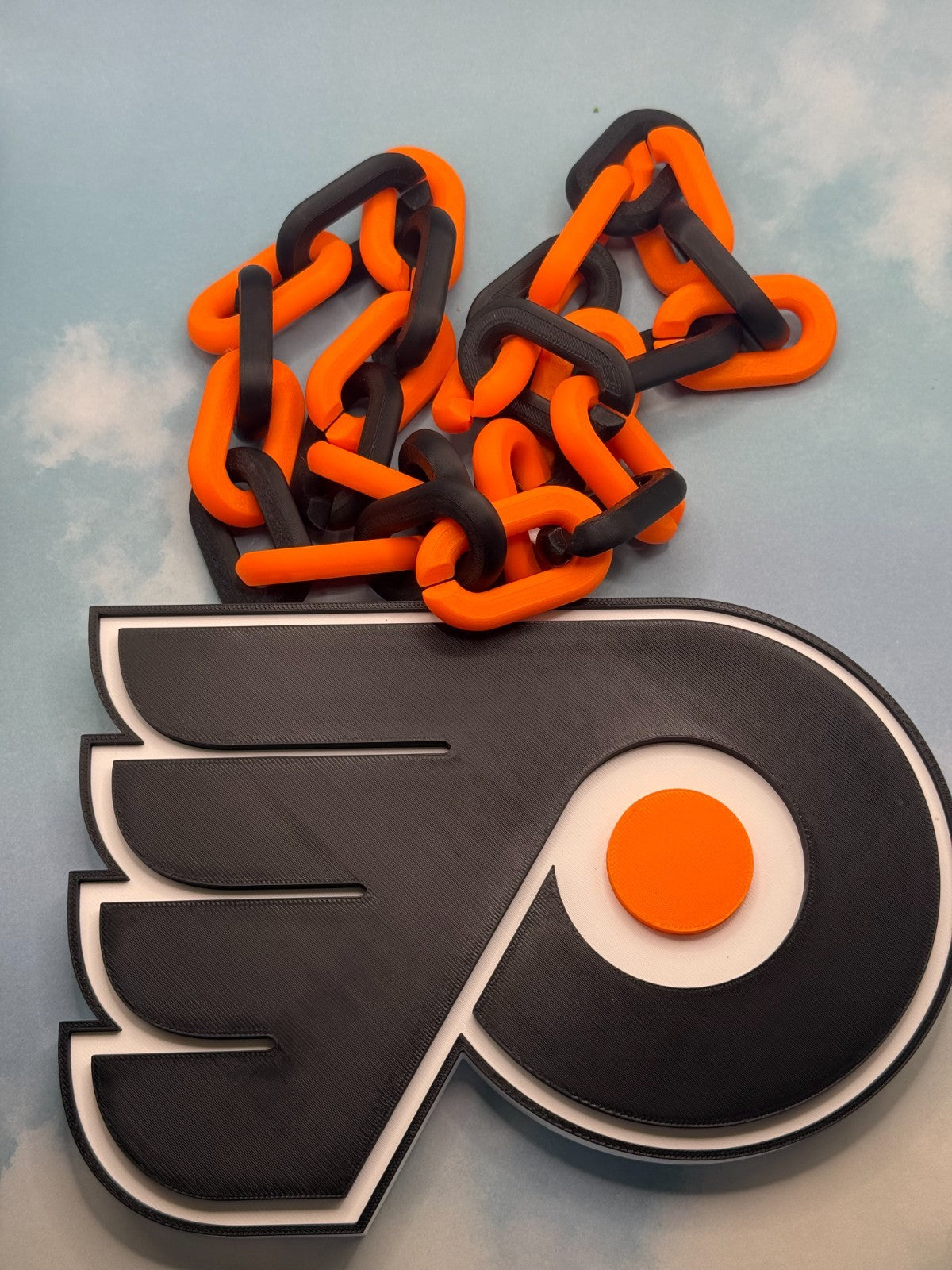 Philadelphia Flyers Oversized Necklace, Fan Chain “Brick by Brick,”