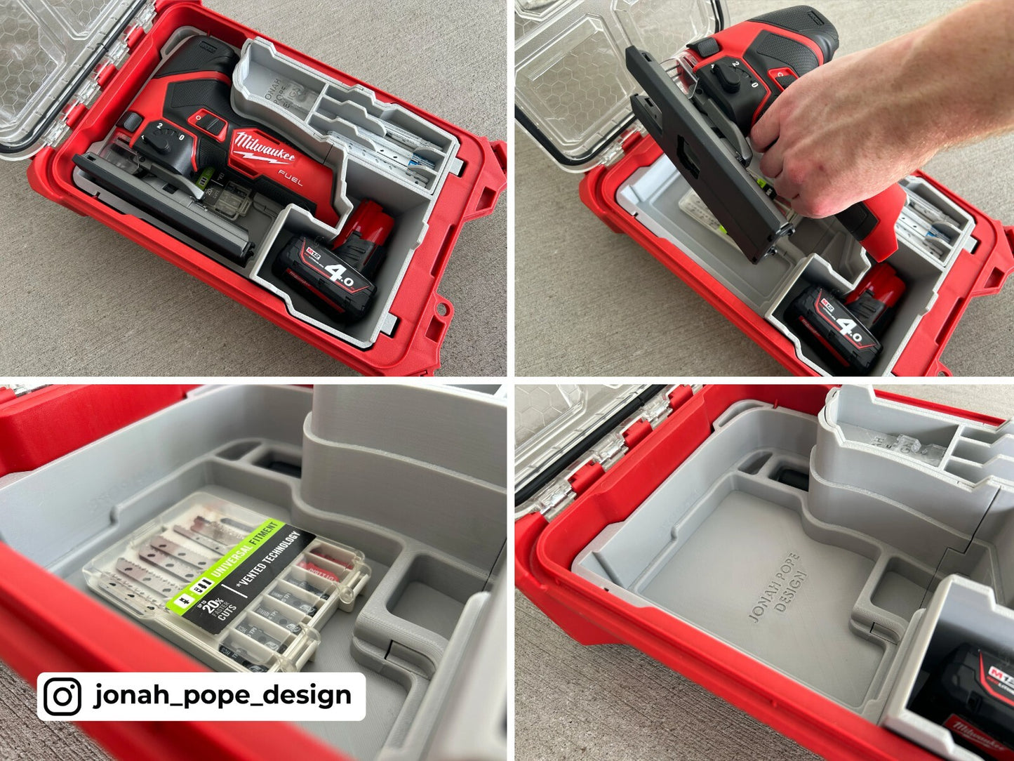 Milwaukee Packout Insert for M12 Fuel Jigsaw | Jonah Pope Design (Insert-only)