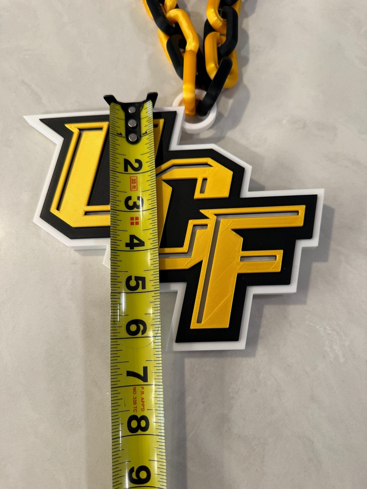 UCF Knights Fan Chain Necklace 3D Printed NCAA Big Logo Turnover Chain Black Go