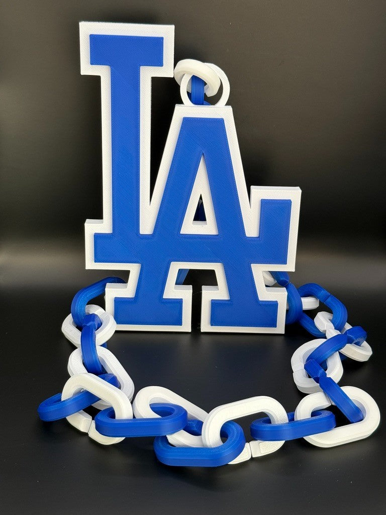 Los Angles Dodgers Oversized Chain Necklace Support The MLB World Champions