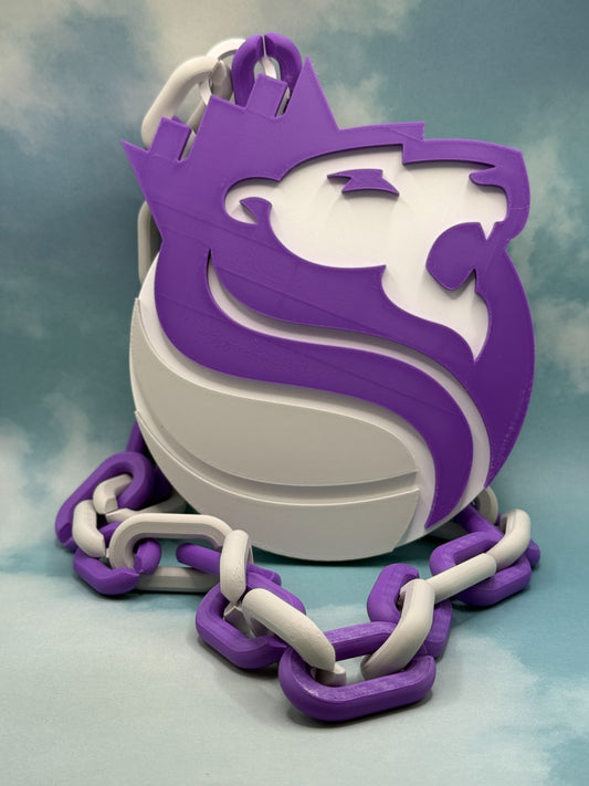Sacramento Kings Oversized Necklace Pendant Turnover Chain handmade 3D Printed