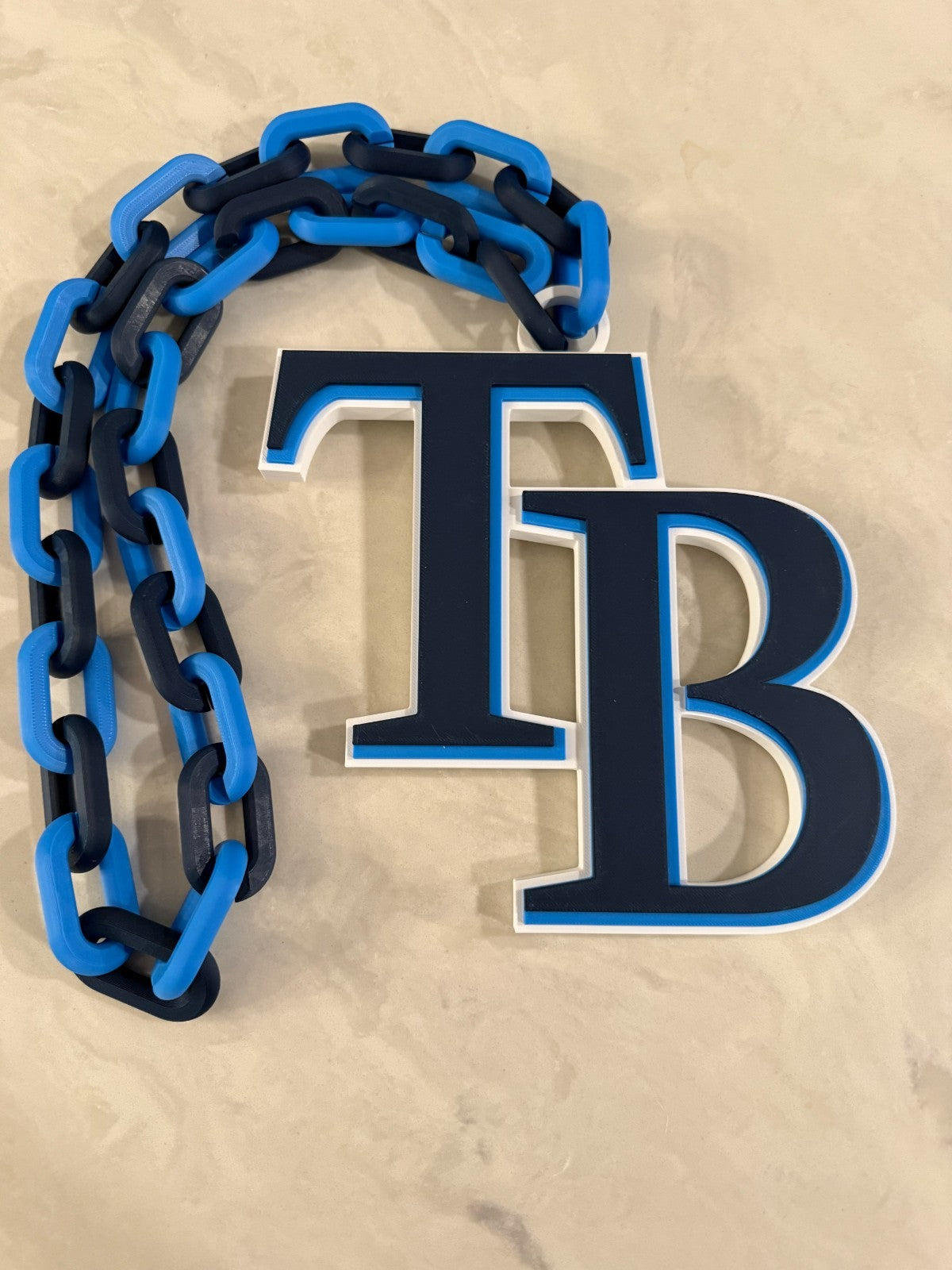 Tampa Bay Rays Oversized Necklace Turnover Chain HandMade 3D Printed
