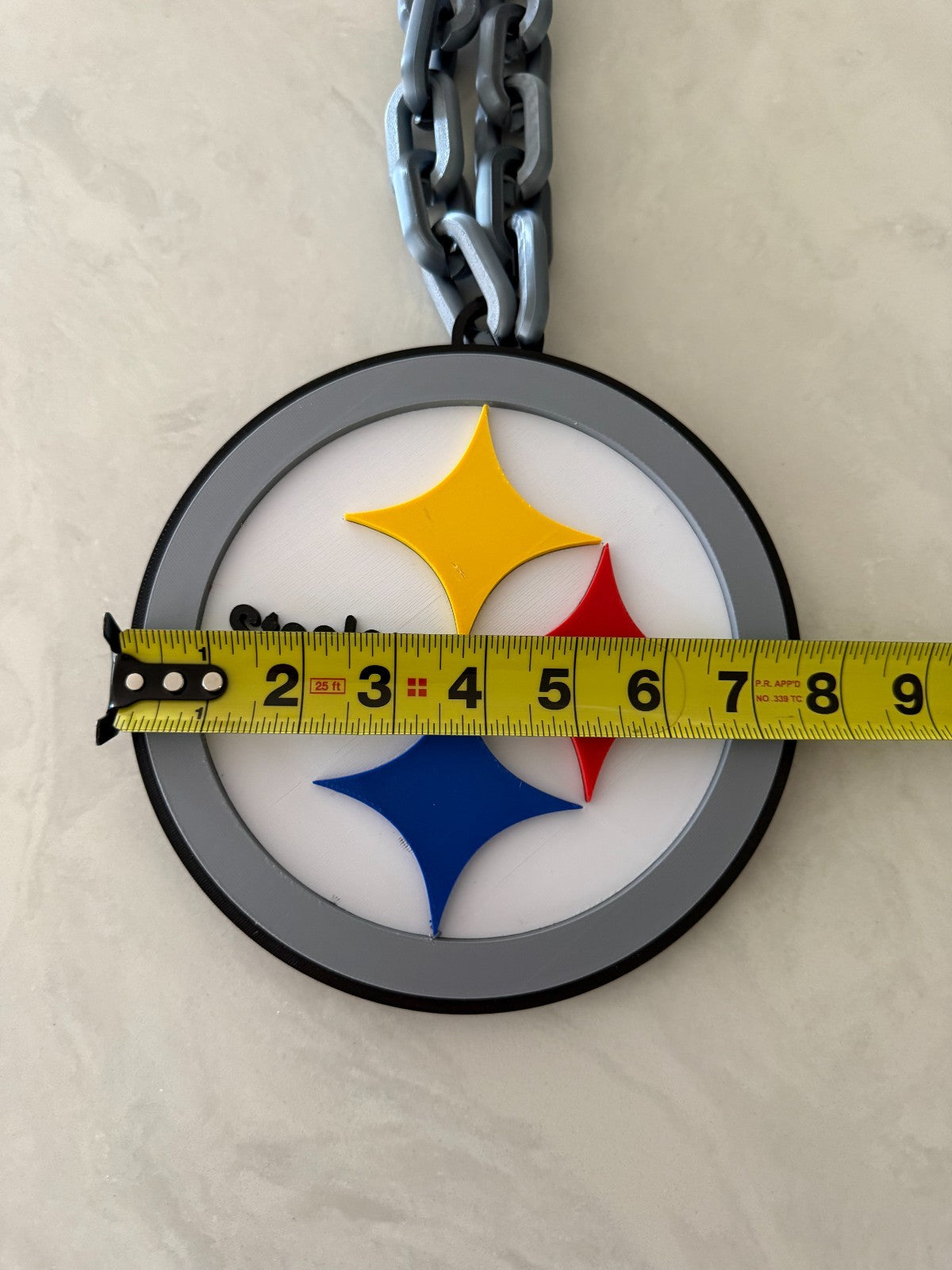 Pittsburgh Steelers Oversized Logo Pendant Turnover Chain HandMade 3D Printed