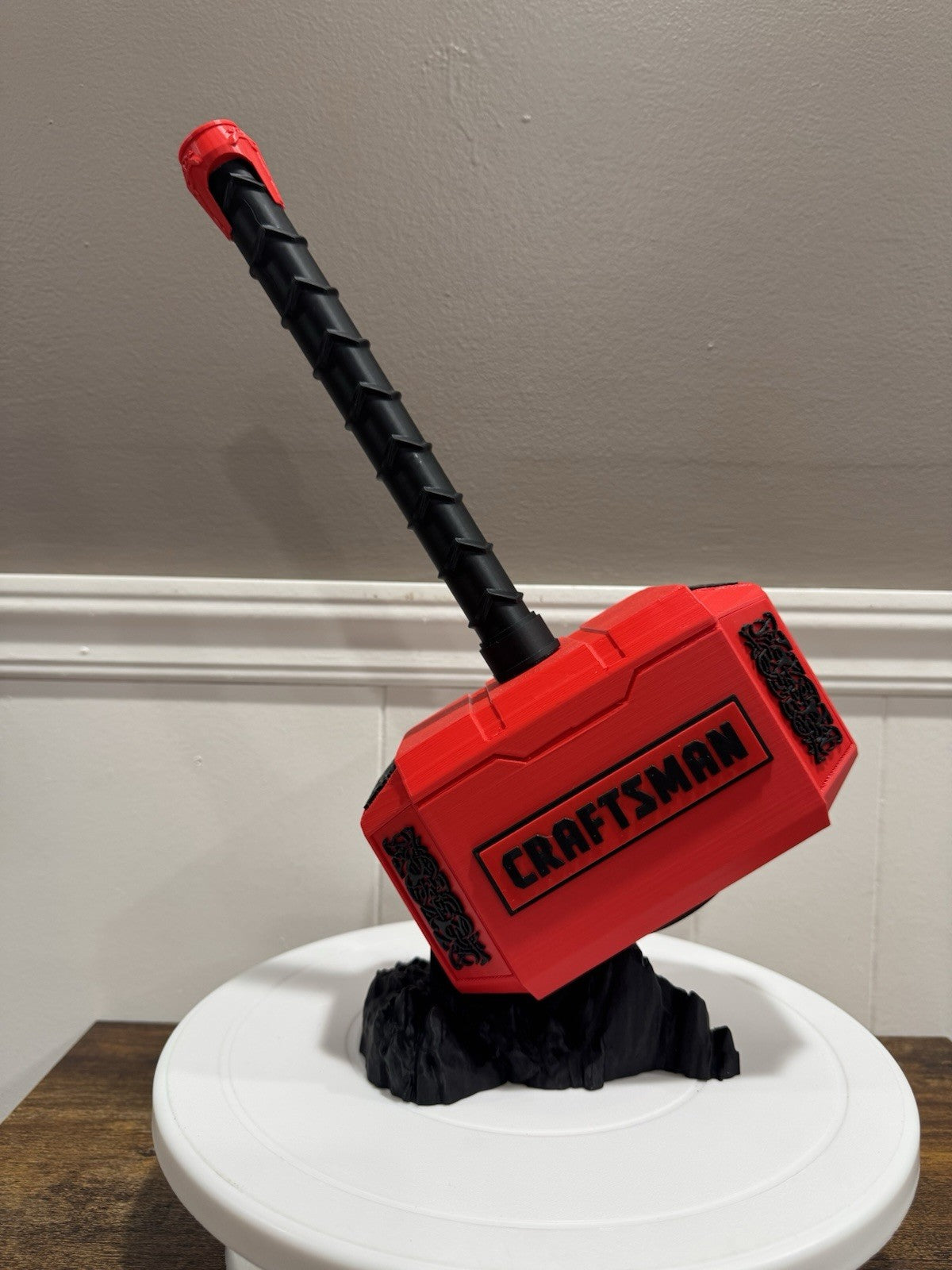 Craftsman Tools 13” Thor Mjolnir Hammer & Rock Unique Gifts Garage Shop Man Cave