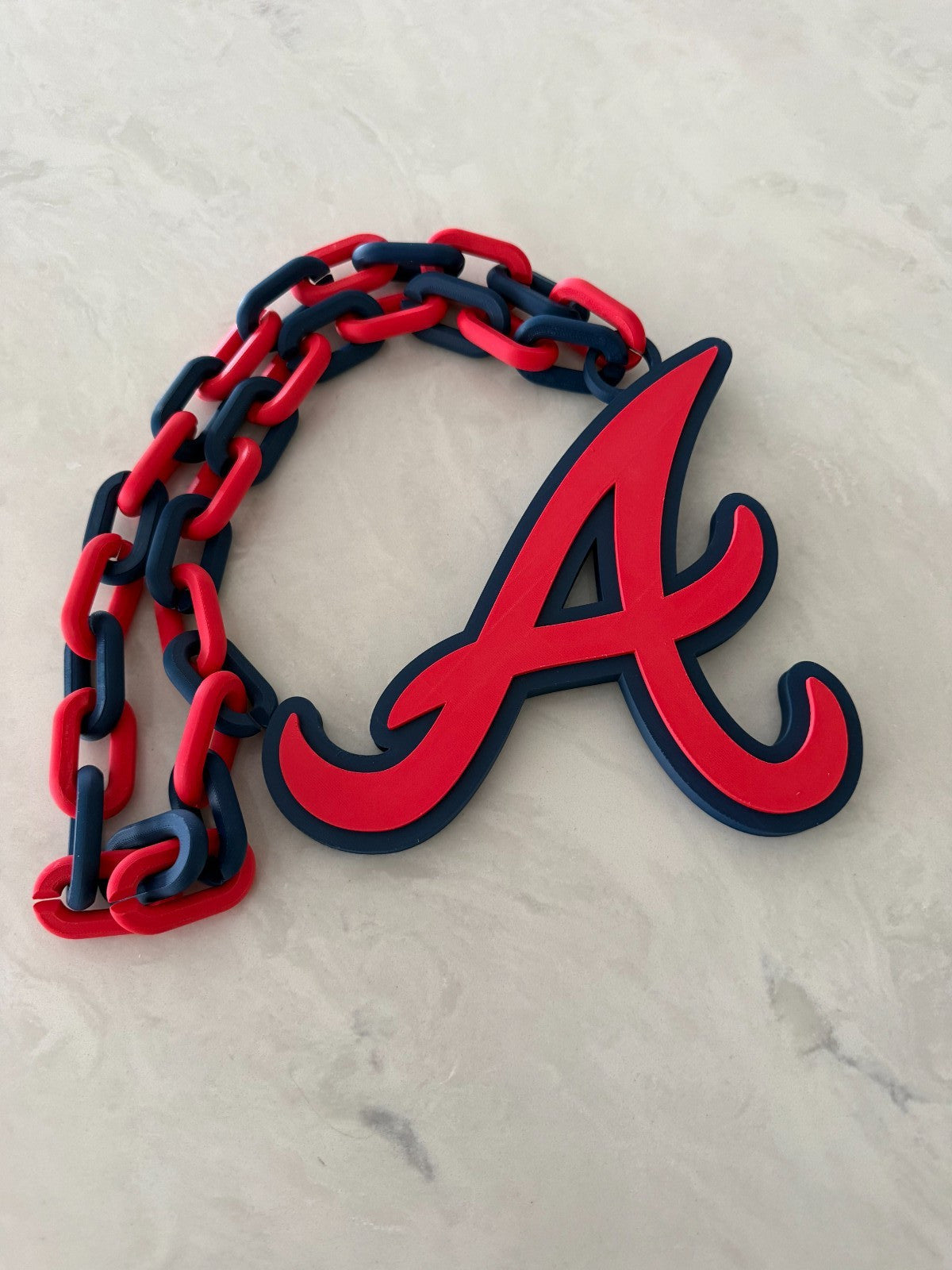 Atlanta Braves Oversized Necklace, Pendant Handmade 3D Printed