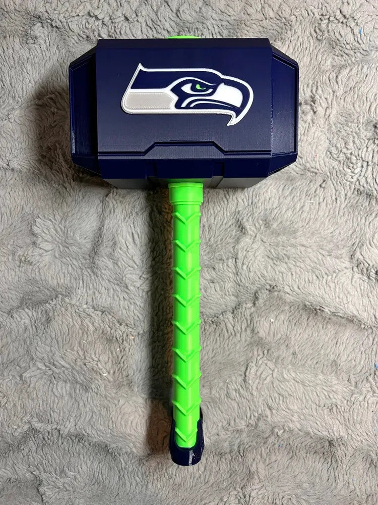 Football  Seahawks Themed Mjolnir Thor's Hammer
