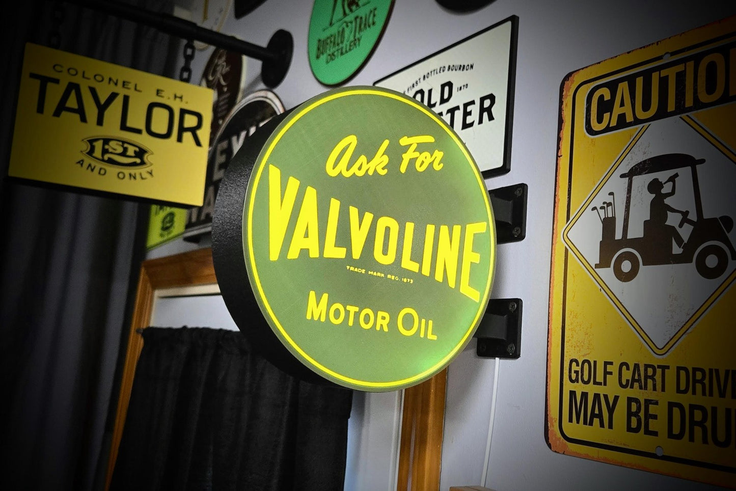 VALVOLINE OIL 12 Inch Light Box LED Sign 3D Printed Wall Decor Man Cave Garage