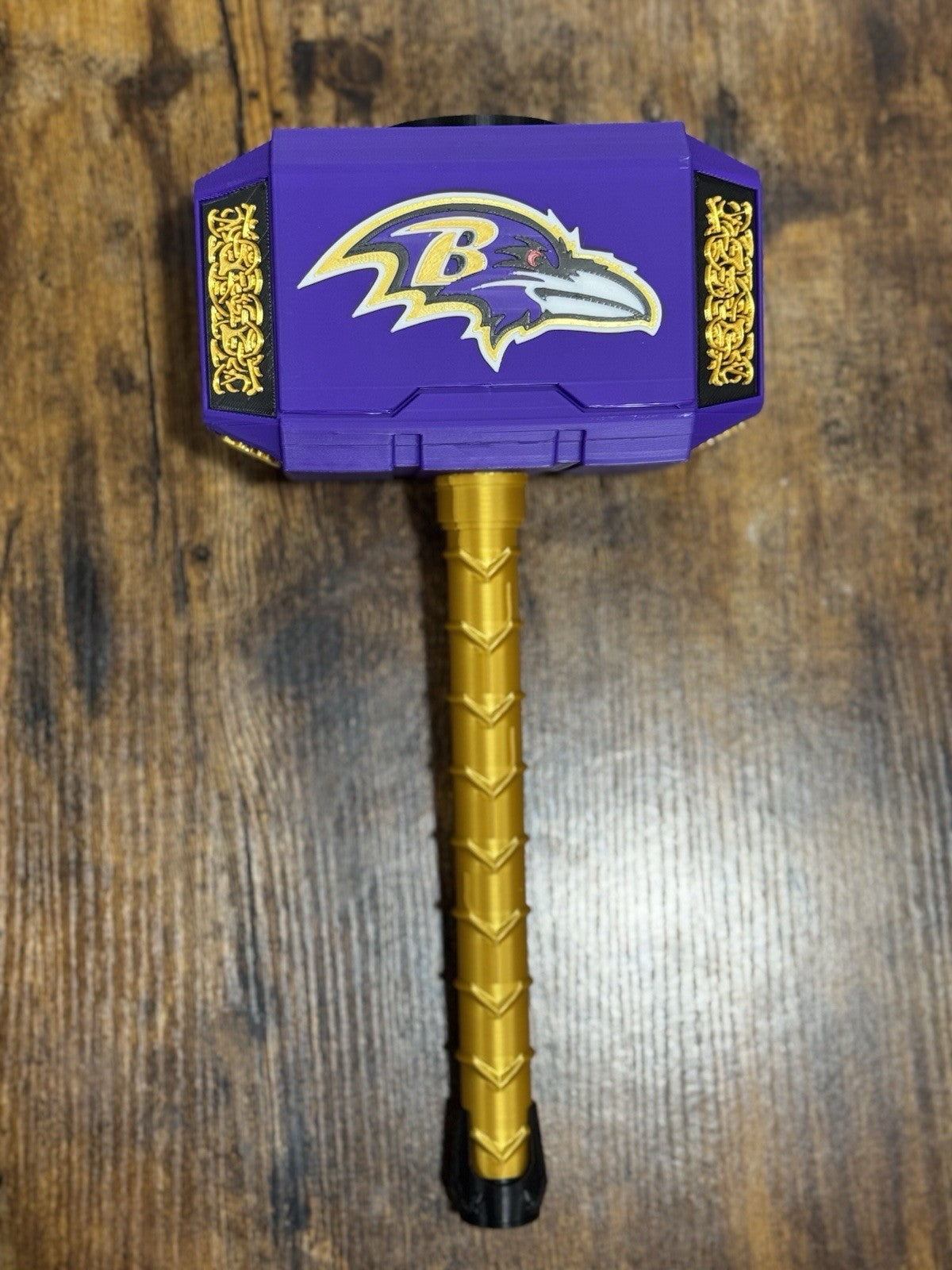 Baltimore Ravens Thor Hammer Mjolnir & Rock Stand Desk Display Fan Gift Man Cave