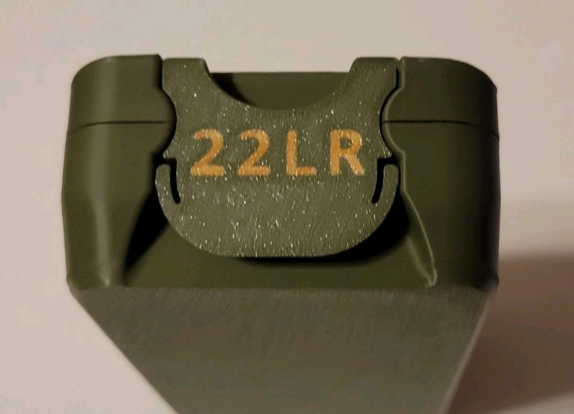 3D Printed 22LR Ammo Box Snap Lock 120 rd Storage Olive Green Gold Black Pla