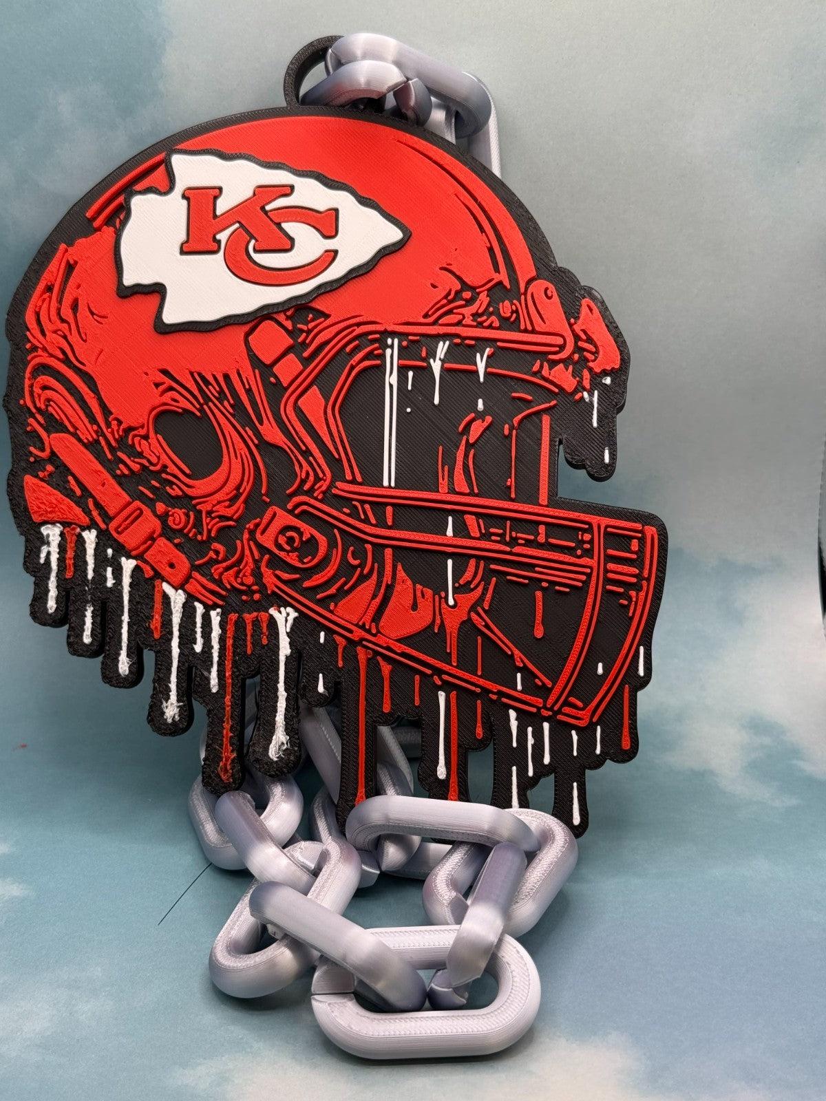 Kansas City Chiefs Helmet Oversize Drip Hype Chain & Necklace "CHIEFS!