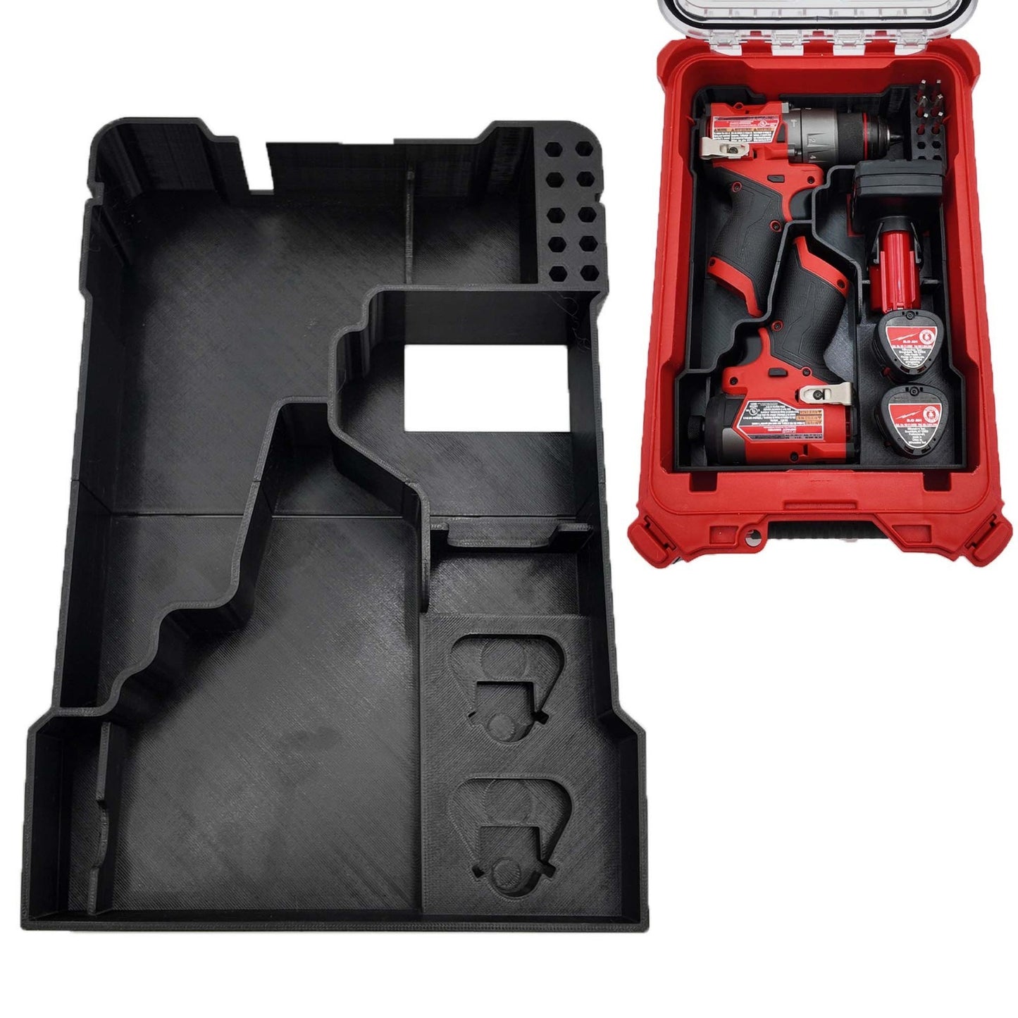M12 Fuel Drill Driver Organizer For Milwaukee Compact Packout insert 3404  3453