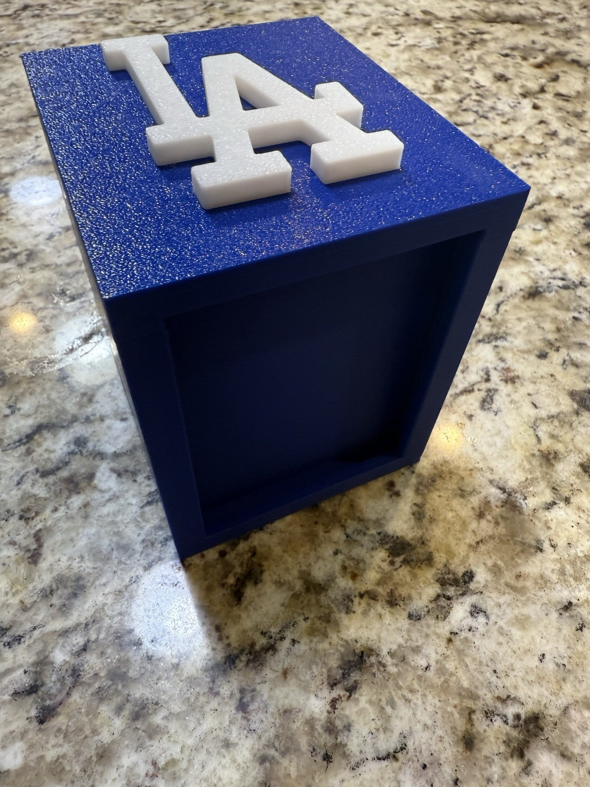 Los Angeles Dodgers Top Loader Box Fits 45 Top Loaders. Blue box white logo.