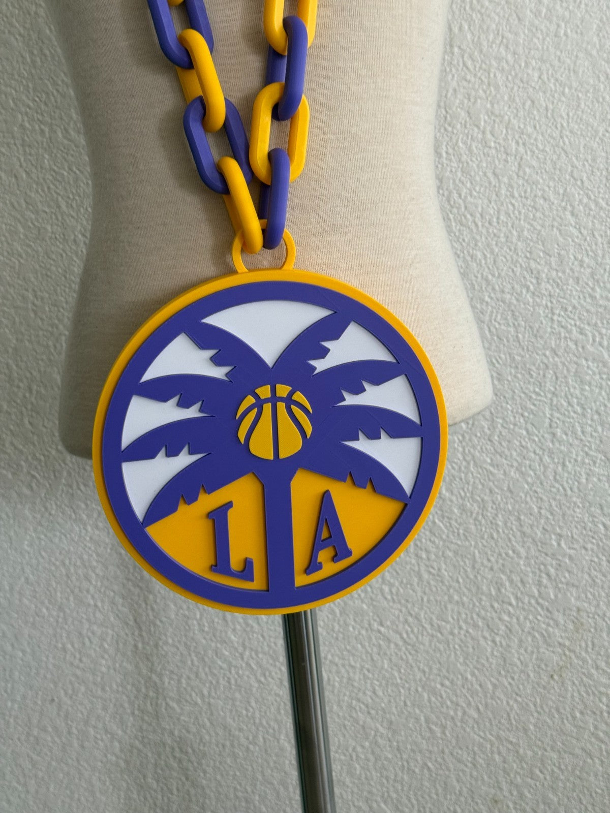 Los Angeles Sparks Oversized Necklace Hype Turnover Chain WNBA HandMade 3D Print