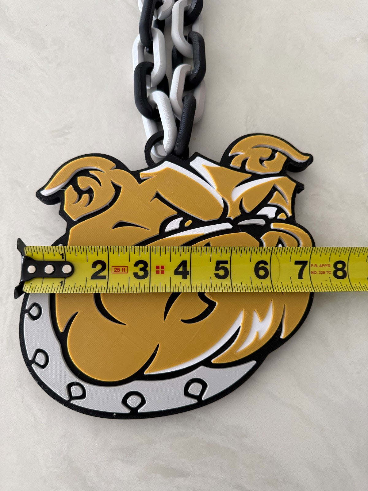 Bryant Bulldogs Oversized Necklace, Turnover Hype Chain HandMade 3D Printed