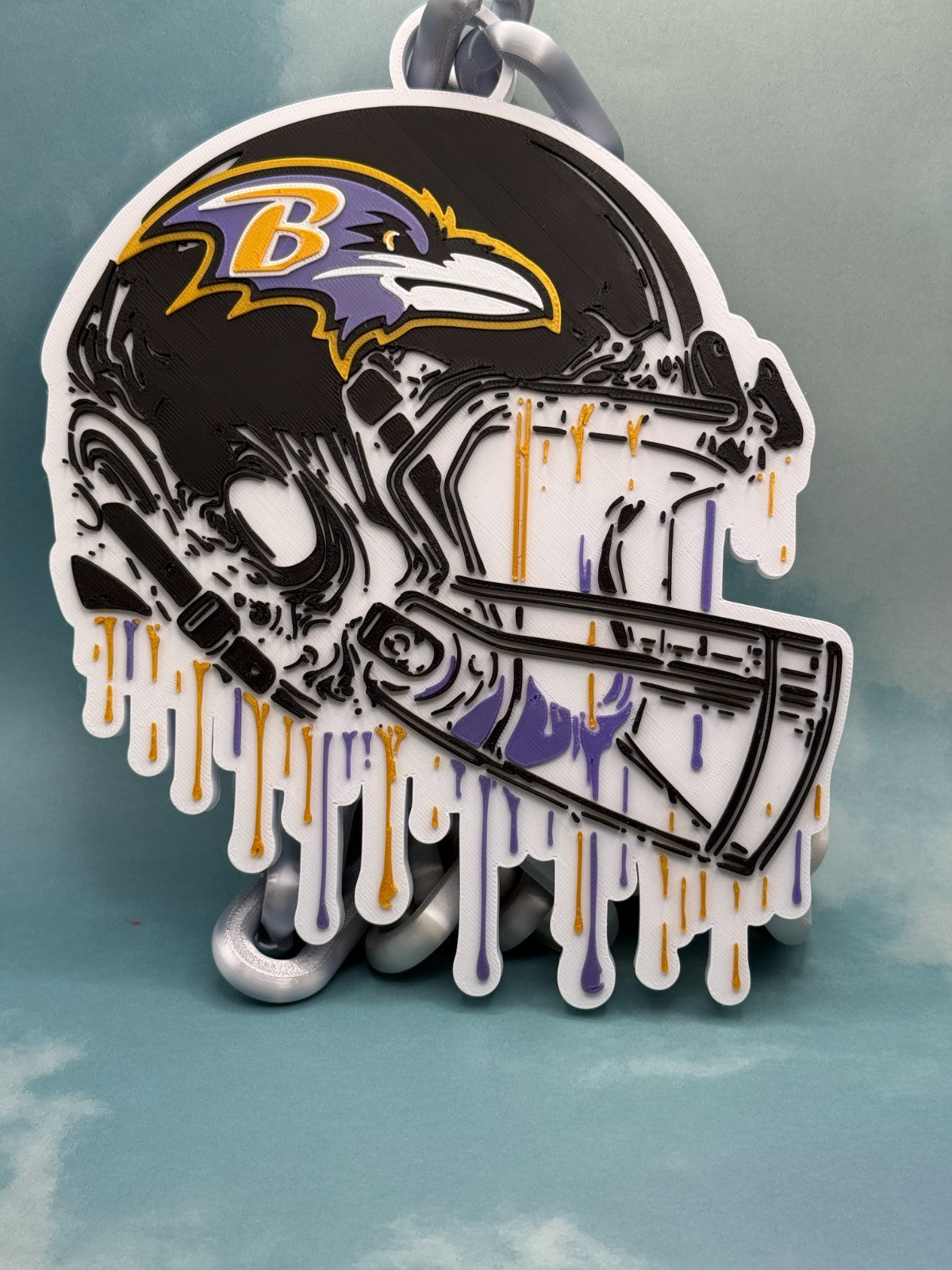 Baltimore Ravens Oversized Helmet Necklace Drip Hype Chain