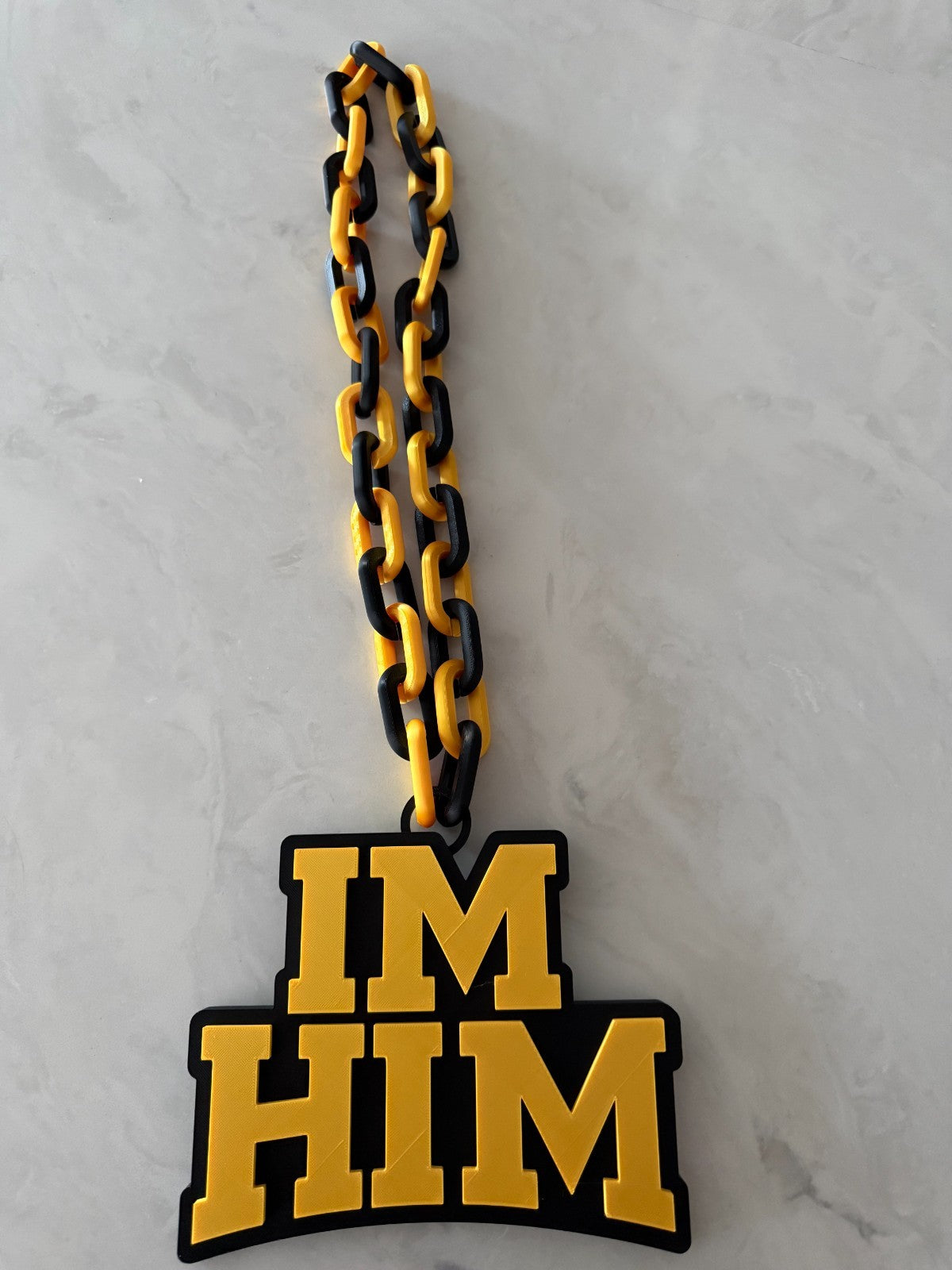I'm Him Logo Oversized Necklace Hype Chain Handmade 3D Printed