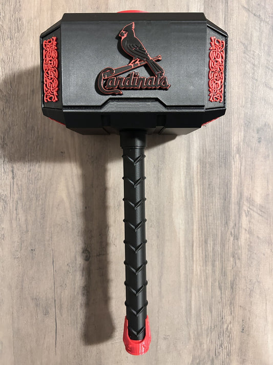 Eclipse Baseball Cardinals Themed Mjolnir Thor's Hammer